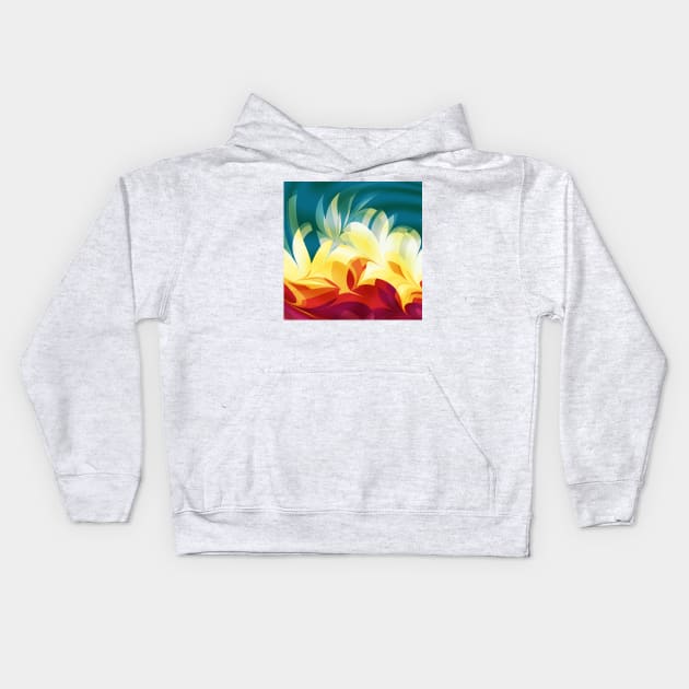 Abstract Flames Kids Hoodie by pinkal